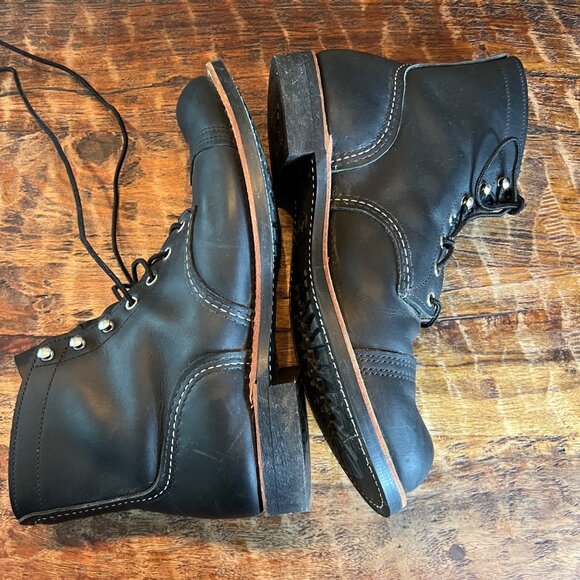 Red Wing Iron Ranger Black Leather Lace-Up Boots Size 10D Made In USA - Picture 5 of 10